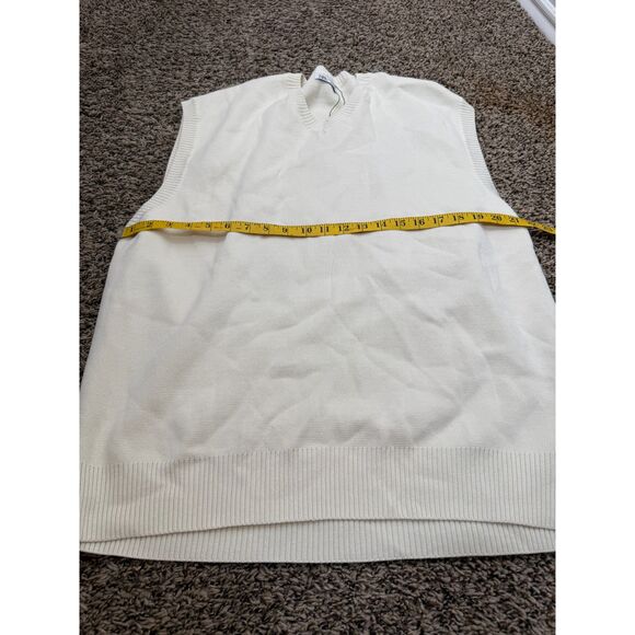 Zara Cream Colored Sweater Vest Womens Sz XL Oversized Long Preppy Academia - Picture 6 of 7